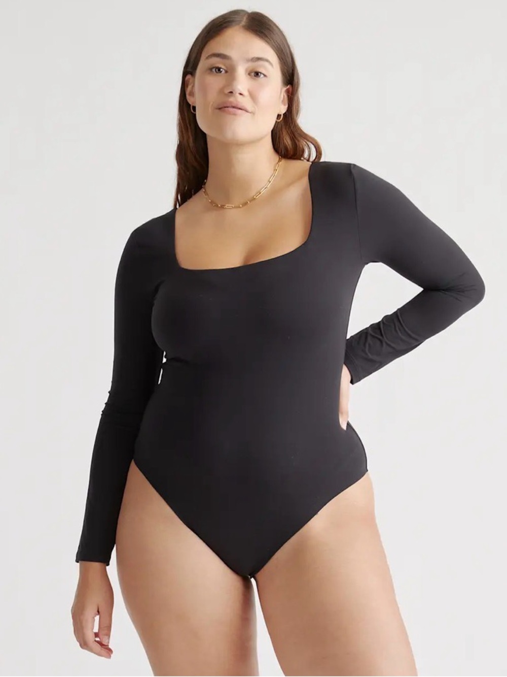 Second Skin Square Neck Long Sleeve Bodysuit